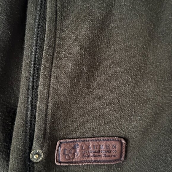 Vintage Ralph Lauren jeans co. Army green zip up hoodie sz XL grunge 90s - Picture 6 of 7